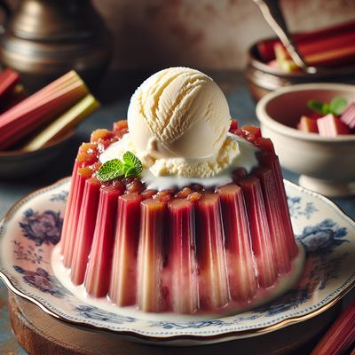 Image of Rhubarb Pudding and Ice Cream Topping