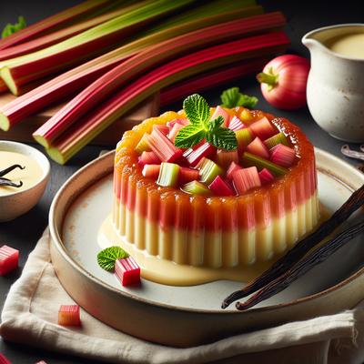 Image of Rhubarb Pudding with Custard Sauce