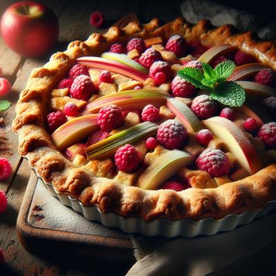 Image of Rhubarb Raspberry Apple Pie