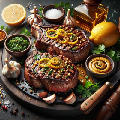 Image of Rib Eye Steaks with Dijon Gremolata
