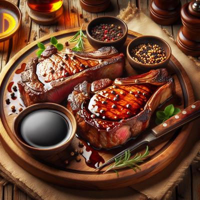 Image of Rib Eye Steaks with Soy Mustard Glaze