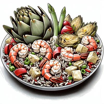 Image of Rice a Roni Salad with Artichokes and Shrimp