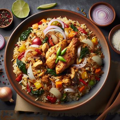 Image of Rice Bhuteko Rice Stir Fried with Chicken Nepali Style