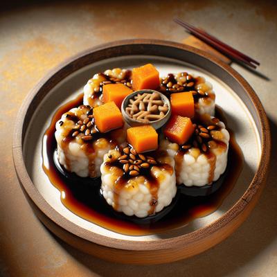 Image of Rice Cakes with Sweet Potatoes Soy Ginger Glaze