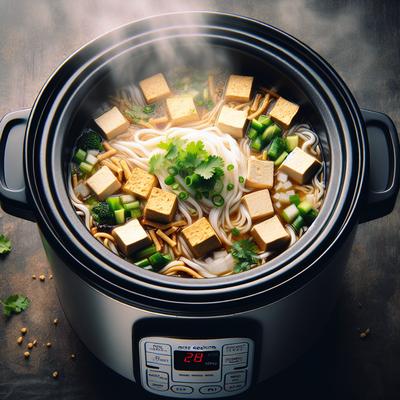 Image of Rice Cooker Asian Noodle Soup with Tofu