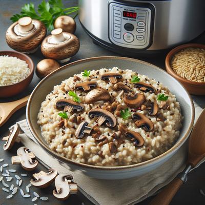 Image of Rice Cooker Mushroom Barley Risotto