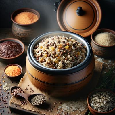 Image of Rice Cooker Pilaf with Brown Rice Lentils and Wild Rice