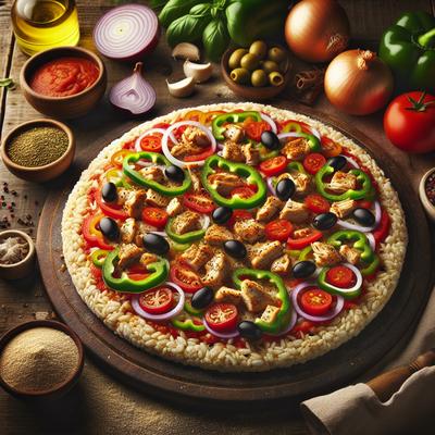 Image of Rice Crust Pizza with Italian Seasoned Chicken