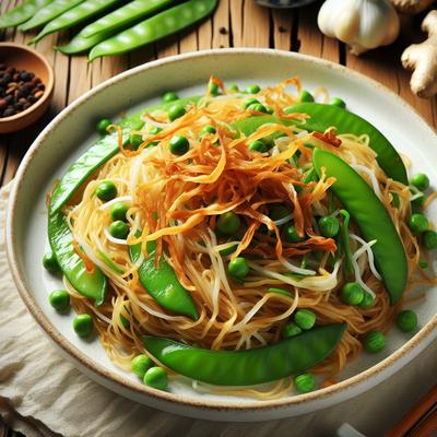 Image of Rice Noodles with Ginger and Snow Peas