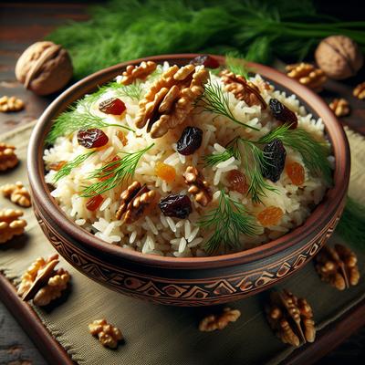 Image of Rice Pilaf with Fresh Dill Walnuts and Raisins
