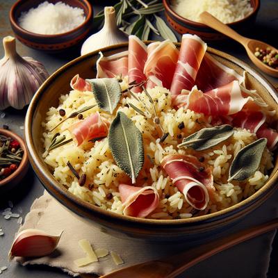 Image of Rice Pilaf with Sage Parmigiano and Prosciutto