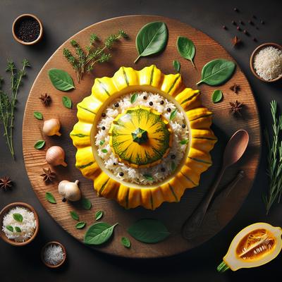 Image of Rice Stuffed Sunburst Patty Pan Summer Squash