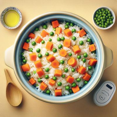 Image of Rice with Carrots and Peas Rice Cooker