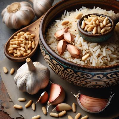 Image of Rice with Garlic and Pine Nuts