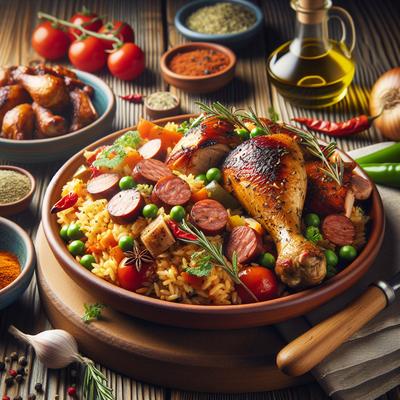 Image of Rice with Sausage to Have with Barbecued Chicken Spanish Style