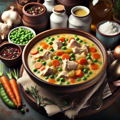 Image of Rich Cream of Chicken Soup with Vegetables