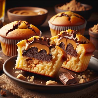 Image of Rich Fudge Ffilled Peanut Butter Muffins