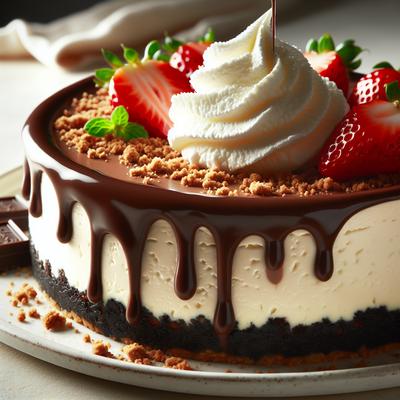 Image of Rich No Bake Cheesecake W Chocolate Graham Crust