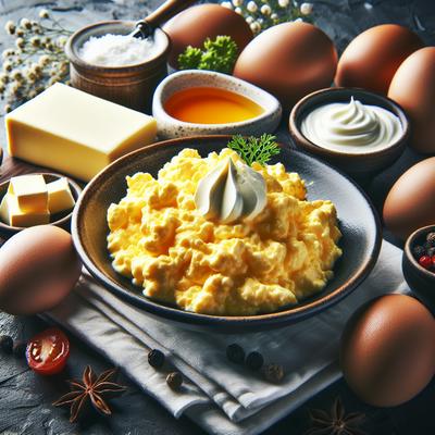 Image of Rich Scrambled Eggs for Those Not Afraid of Fat Content