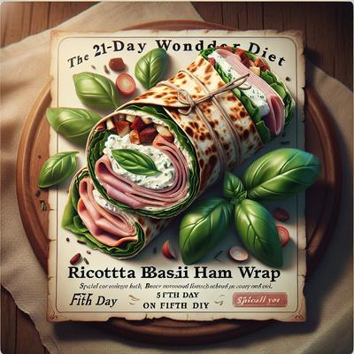 Image of Ricotta Basil Ham Wrap 21 Day Wonder Diet Day 5