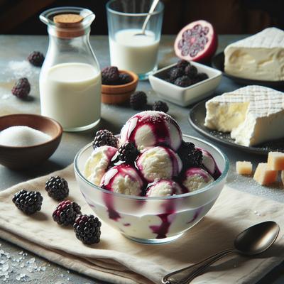 Image of Ricotta Gelato with Blackberry Sauce