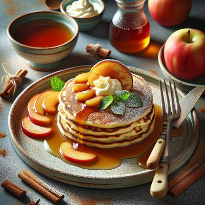 Image of Ricotta Pancakes with Cinnamon Apples