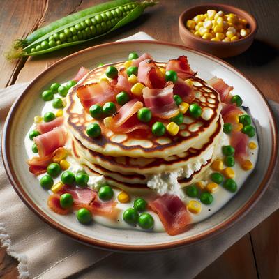 Image of Ricotta Pancakes with Pancetta Peas and Corn