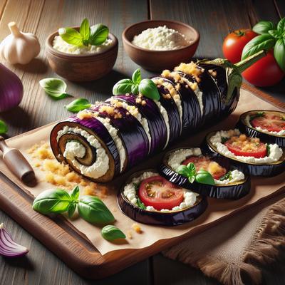 Image of Ricotta Stuffed Rolled Eggplant Aubergine