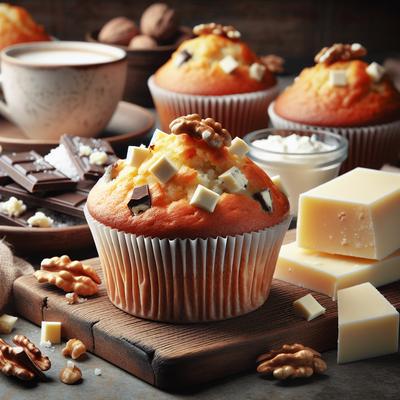 Image of Ricotta White Chocolate Chip and Walnut Muffins