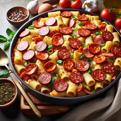 Image of Rigatoni Sausage Pepperoni Casserole for a Crowd
