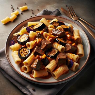 Image of Rigatoni with Beef and Eggplant Aubergine
