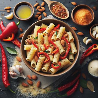 Image of Rigatoni with Red Pepper Almonds and Bread Crumbs by Giada De