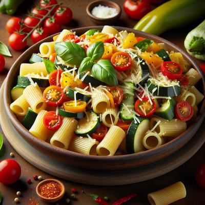 Image of Rigatoni with Vegetables and Two Cheeses