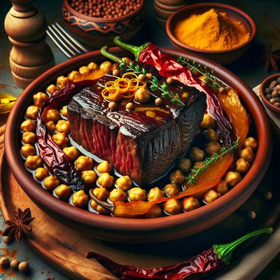 Image of Rioja Beef with Chickpeas Peppers and Saffron