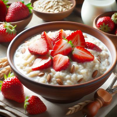Image of Riso Al Latte Rice and Milk with Strawberries