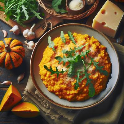 Image of Risotto of Pumpkin with Rocket and Parmesan