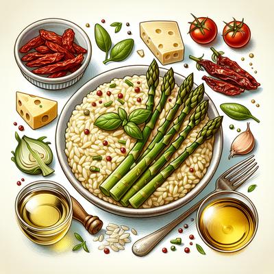 Image of Risotto with Asparagus and Sun Dried Tomatoes