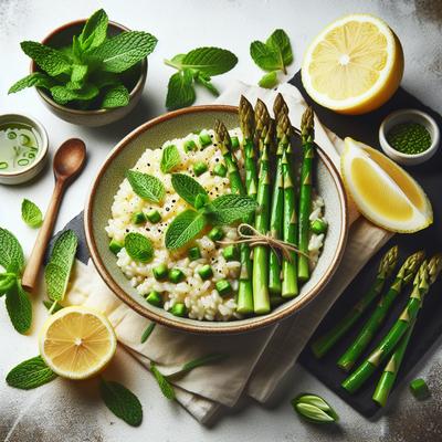 Image of Risotto with Asparagus Mint and Lemon
