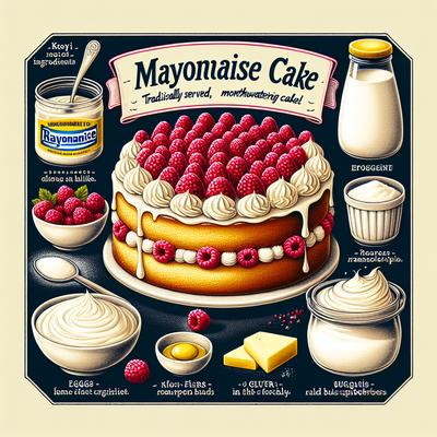 Image of Ritner Family Mayonnaise Cake with Raspberries