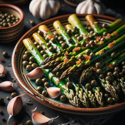 Image of Roast Asparagus with Garlic and Capers