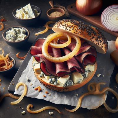 Image of Roast Beef Blue Cheese and Caramelised Onion Bagels
