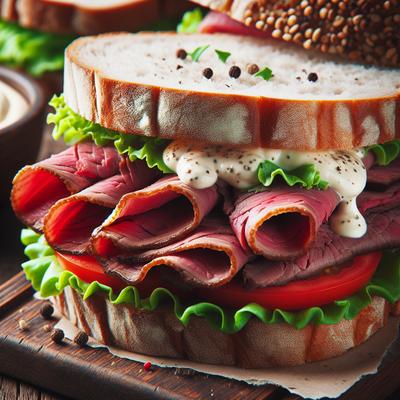 Image of Roast Beef Sandwiches with Horseradish Mayonnaise