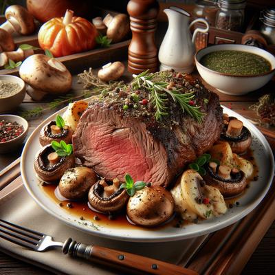 Image of Roast Beef with Mushroom Ragout