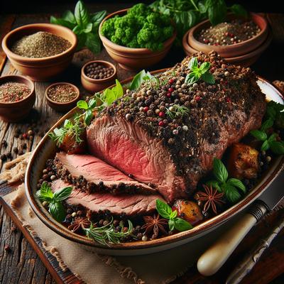 Image of Roast Beef with Peppercorn Herb Crust