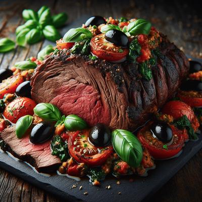 Image of Roast Beef with Tomato Basil and Olive Stuffing