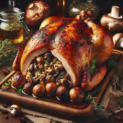 Image of Roast Capon with Mushroom Stuffing