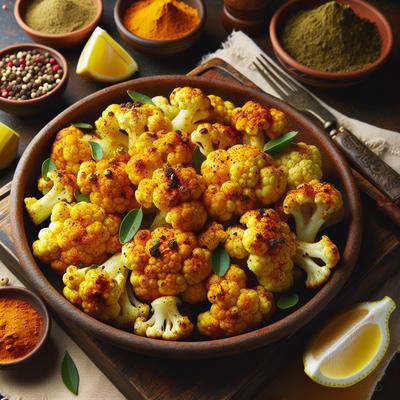 Image of Roast Cauliflower with Curry Turmeric and Lemon Pepper