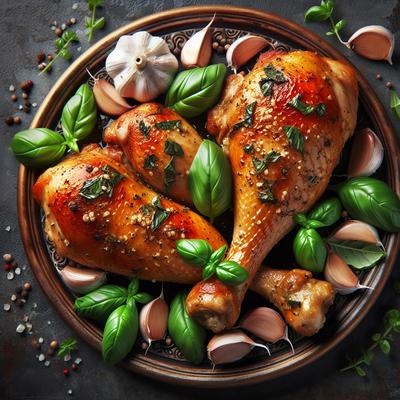 Image of Roast Chicken Legs with Basil and Garlic Core Ww Friendly