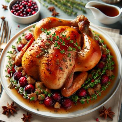 Image of Roast Chicken Stuffing with Cranberries and Thyme
