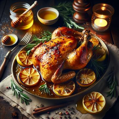 Image of Roast Chicken with Lemon Honey and Rosemary